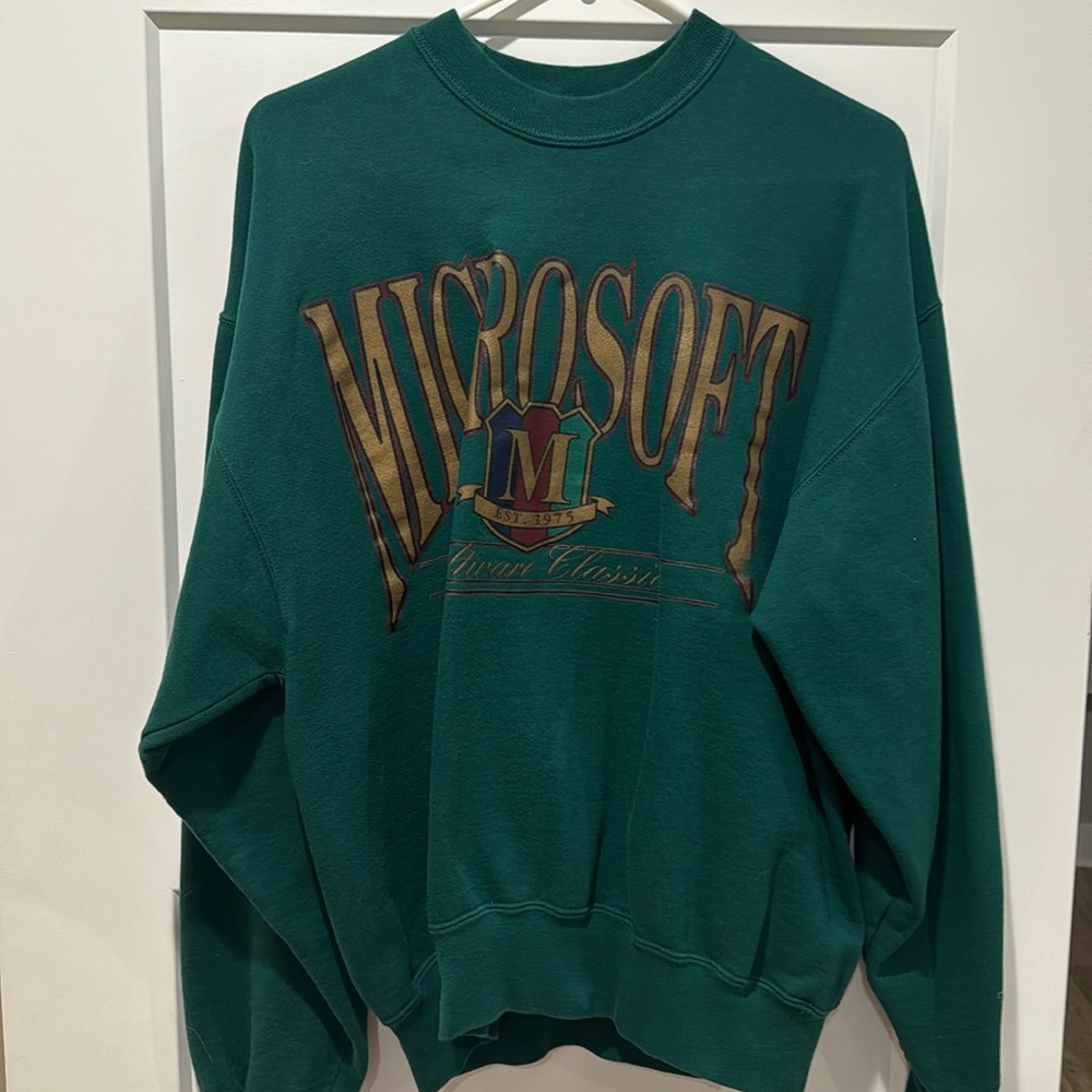 Vintage dark green Microsoft sweatshirt